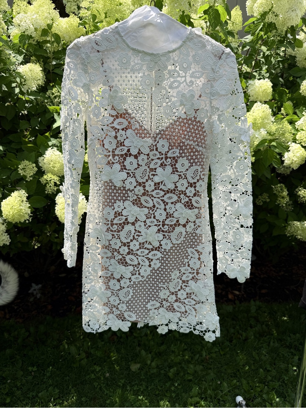 Self-Portrait White Floral Lace Mini Dress